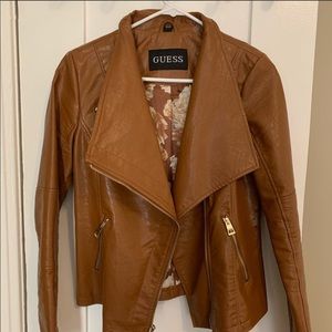 GUESS moto jacket in ‘Cognac’
